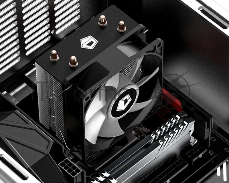 Кулер для процессора ID-COOLING SE-902X-B LGA1851/1700/1200/115X/AM5/AM4 (30шт/кор, TDP 100W, PWM, 2 тепл.трубки прямого контакта, Blue LED FAN 92mm) RET