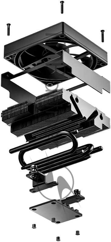 Кулер для процессора ID-COOLING IS-47-XT V2 LGA1851/1700/1200/115X/AM5/AM4 низкопрофильный высота 47mm (24шт/кор, TDP 100W, PWM, 4 тепл.трубки + медная база, FAN 92mm, черный) BOX