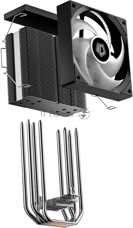 Кулер для процессора ID-COOLING SE-214-XT V2 LGA1851/1700/1200/115X/AM5/AM4 (16шт/кор, TDP 200W, PWM, 4 тепл.трубки прямого контакта, FAN 120mm, Random Spectrum Lighting) RET