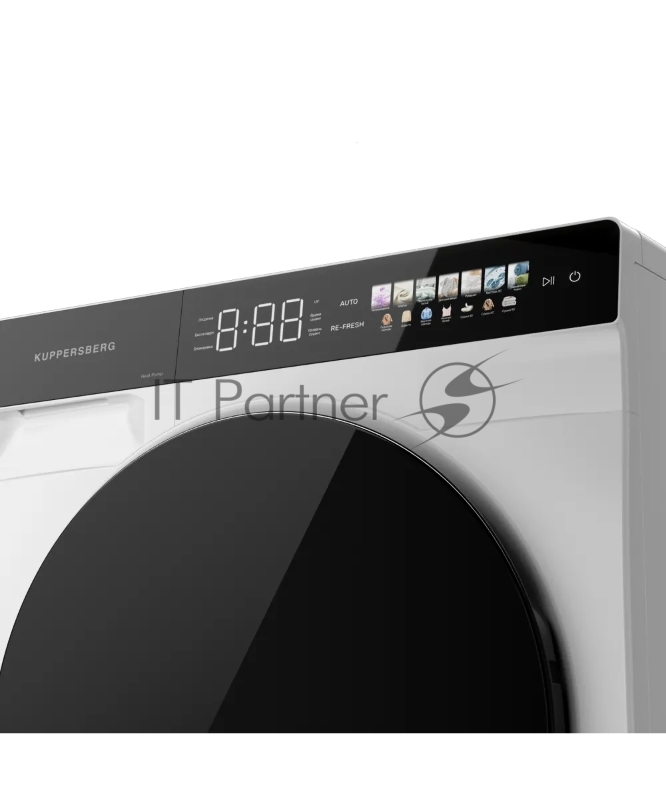 Сушильная машина Kuppersberg DM 590 W белый, 10 кг, сушка - тепловой насос, программ - 16, 60 x 85 x 62 см