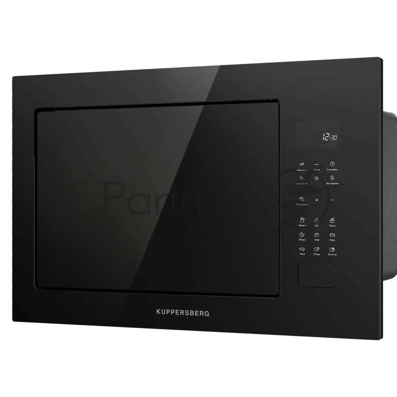 Встраиваемая микроволновая печь Kuppersberg HMF 627 B, High-Tech, 25 л, мощность 900 Вт (мощность гриля 1200 Вт), кварцевый гриль, 5 уровней мощности, 8 автоматических программ, размораживание, сенсорное управление, дисплей, черный
