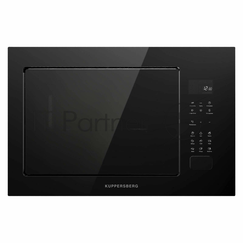 Встраиваемая микроволновая печь Kuppersberg HMF 627 B, High-Tech, 25 л, мощность 900 Вт (мощность гриля 1200 Вт), кварцевый гриль, 5 уровней мощности, 8 автоматических программ, размораживание, сенсорное управление, дисплей, черный