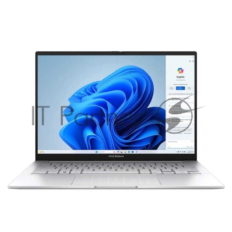 Ноутбук ASUS Zenbook 14 Special UX3405CA-QL680 Intel Core Ultra 9 285H/LPDDR5X 32GB/1TB SSD/Intel Arc Graphics/14 OLED (1920 x 1200) WUXGA Touch ,WiFi 7+BT 5.4/Without OS /0.99 kg /Foggy Silver