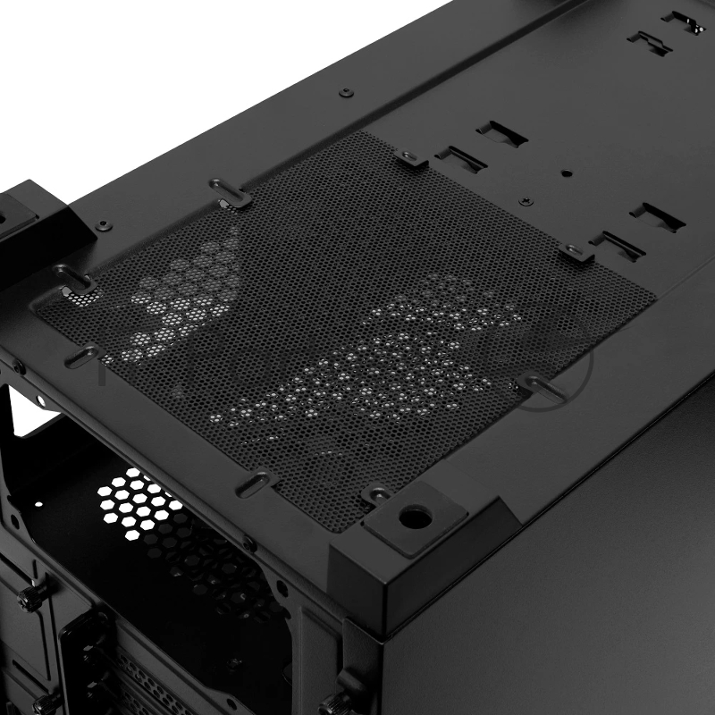 Корпус без блока питания HSPD M340, Mesh Mid Tower, черный, TG, 0.5 SPCC, no fans, mATX, mITX, 165/350/200mm, 2x2.5, 2x3.5, 4xPCI, 1xUSB-A 3.0, 2xUSB-A 2.0, 415x220x410mm