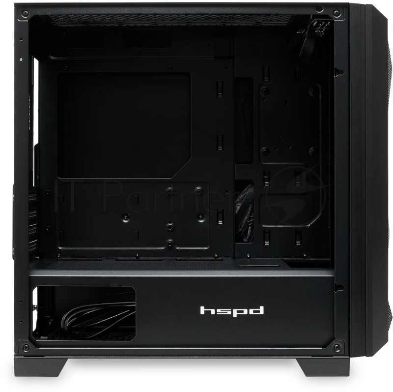 Корпус без блока питания HSPD M340, Mesh Mid Tower, черный, TG, 0.5 SPCC, no fans, mATX, mITX, 165/350/200mm, 2x2.5, 2x3.5, 4xPCI, 1xUSB-A 3.0, 2xUSB-A 2.0, 415x220x410mm