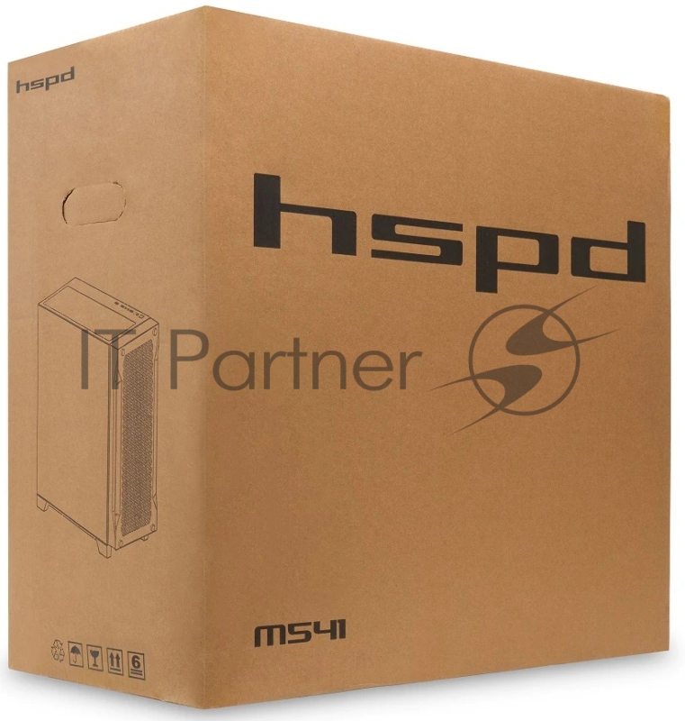 Корпус без блока питания/ Case HSPD M541, Mesh Mid Tower, черный, TG, 0.7 SPCC, no fans, ATX, mATX, mITX, 170/405/210mm, 2x2.5, 2x3.5, 7xPCI, 1xUSB-A 3.0, 2xUSB-A 2.0, 465x220x485mm