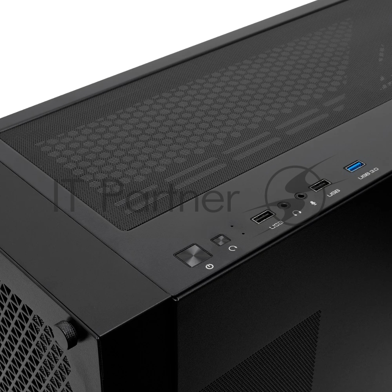 Корпус без блока питания/ Case HSPD M541, Mesh Mid Tower, черный, TG, 0.7 SPCC, no fans, ATX, mATX, mITX, 170/405/210mm, 2x2.5, 2x3.5, 7xPCI, 1xUSB-A 3.0, 2xUSB-A 2.0, 465x220x485mm