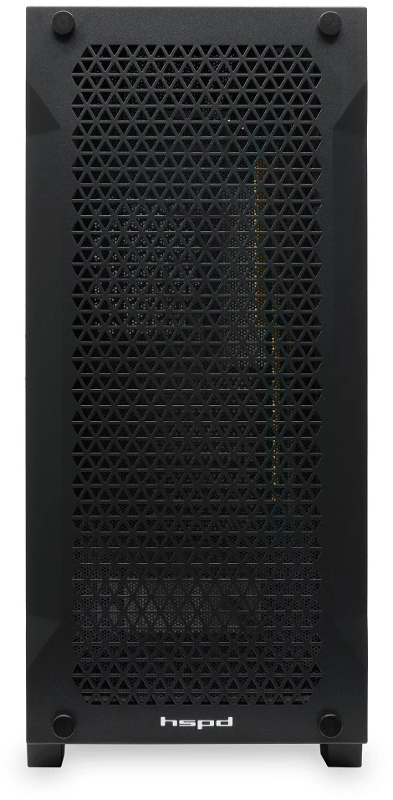 Корпус без блока питания/ Case HSPD M541, Mesh Mid Tower, черный, TG, 0.7 SPCC, no fans, ATX, mATX, mITX, 170/405/210mm, 2x2.5, 2x3.5, 7xPCI, 1xUSB-A 3.0, 2xUSB-A 2.0, 465x220x485mm