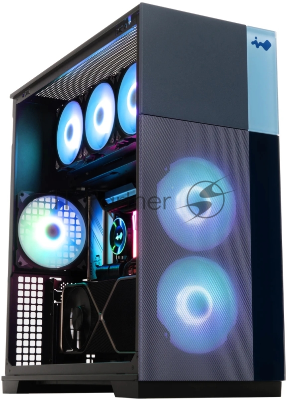 Корпус компьютерный Midi Tower InWin CS19 (F5) черный 2xUSB 3.0, 1xUSB Type-C, AN140 fan*3pc ATX (без блока питания)