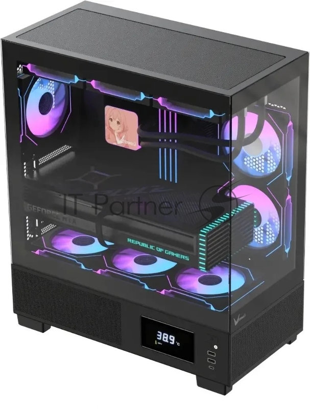 Корпус AeroCool / Formula Crystal E1 Floe черный без БП ATX 5x120mm 3x140mm 2xUSB3.0 1xUSB3.1 audio bott PSU