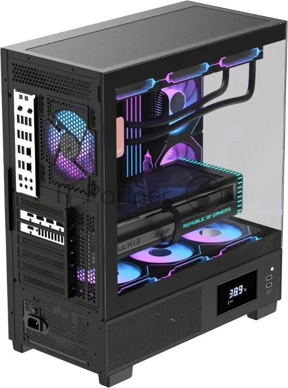 Корпус AeroCool / Formula Crystal E1 Floe черный без БП ATX 5x120mm 3x140mm 2xUSB3.0 1xUSB3.1 audio bott PSU