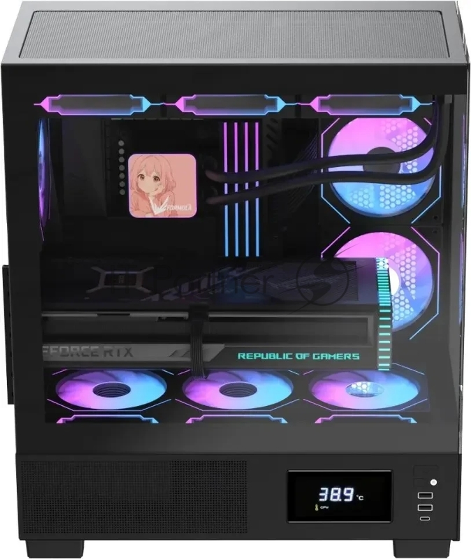 Корпус AeroCool / Formula Crystal E1 Floe черный без БП ATX 5x120mm 3x140mm 2xUSB3.0 1xUSB3.1 audio bott PSU