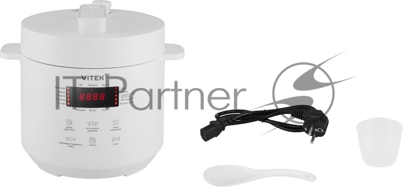 Мультиварка-скороварка Vitek VT-MC0301 3л 500Вт серебристый/черный