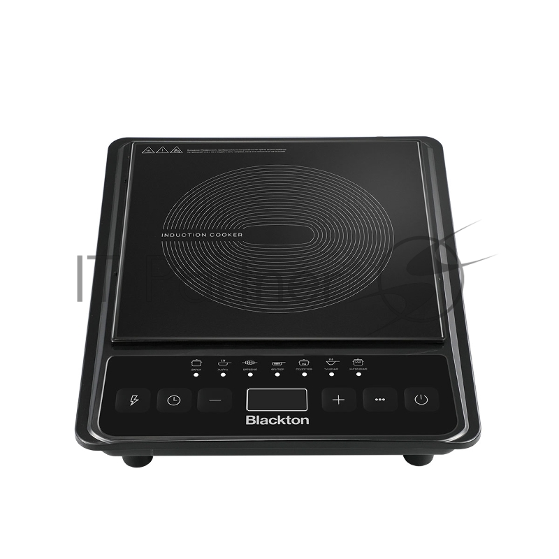 Электрическая плита Blackton Bt IC133C Black, индукционная, мощность: 2000 Вт, тип управления: электронное, регулировка мощности: 8 уровней, количество автоматических программ: 7, размер варочной поверхности: 190 мм, материал корпуса: пластик, керами