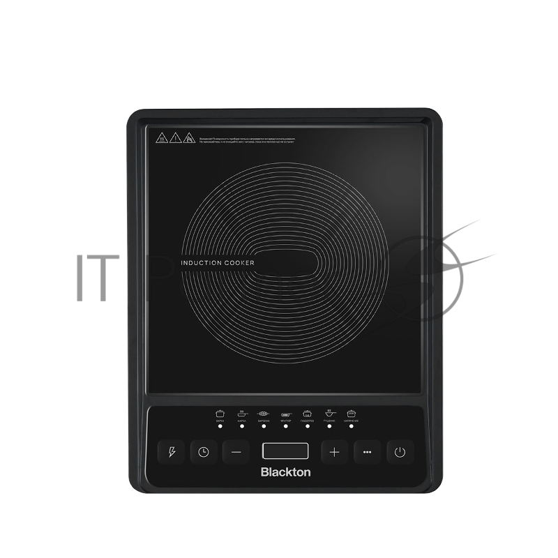 Электрическая плита Blackton Bt IC133C Black, индукционная, мощность: 2000 Вт, тип управления: электронное, регулировка мощности: 8 уровней, количество автоматических программ: 7, размер варочной поверхности: 190 мм, материал корпуса: пластик, керами