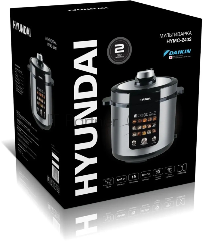Мультиварка-скороварка Hyundai HYMC-2402 6л 1200Вт серебристый/черный