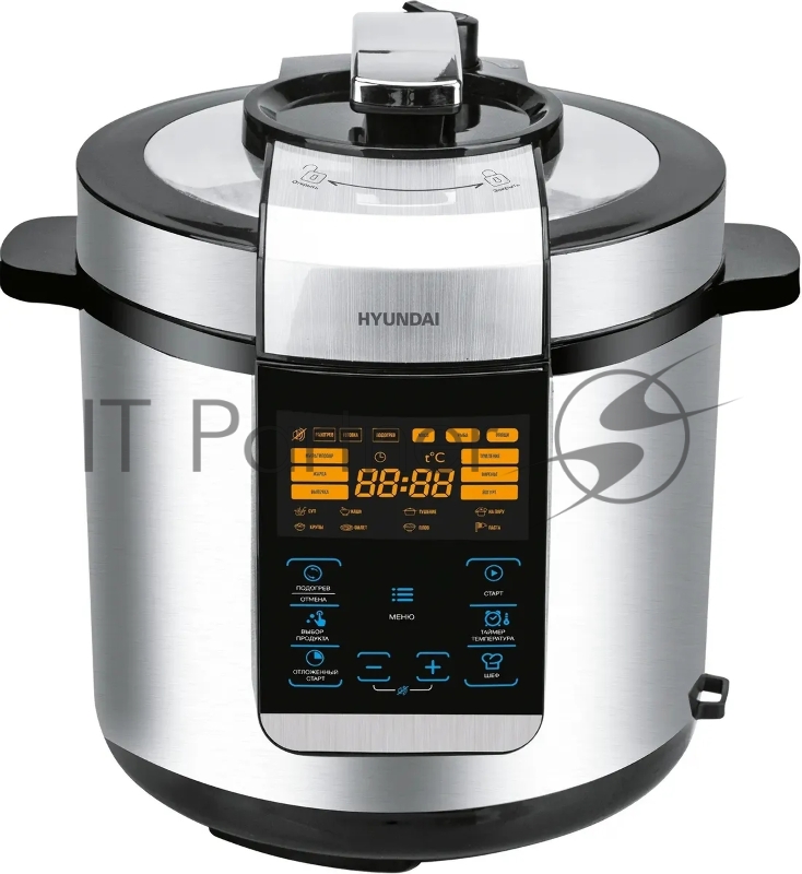 Мультиварка-скороварка Hyundai HYMC-2406 6л 1000Вт серебристый/черный
