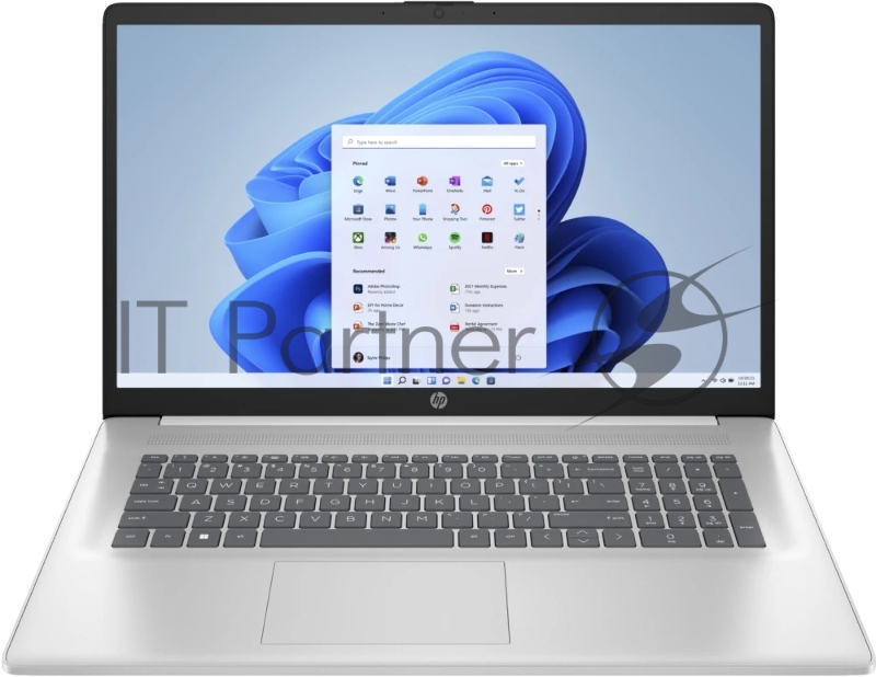 Ноутбук HP 17-cp3166mg Ryzen 7 7730U 16Gb SSD512Gb AMD Radeon Graphics 17.3 IPS FHD (1920x1080) FreeDOS silver WiFi BT Cam (802H9EA)