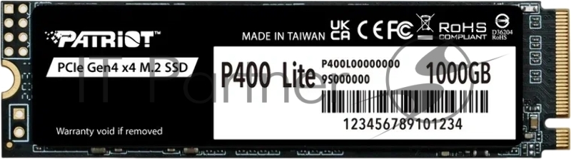 Твердотелльный накопитель Patriot SSD P400 Lite 1TB M.2 2280 NVMe PCle 4.0 x4 R3500/W2700 TBW 560TB 3D NAND with HS