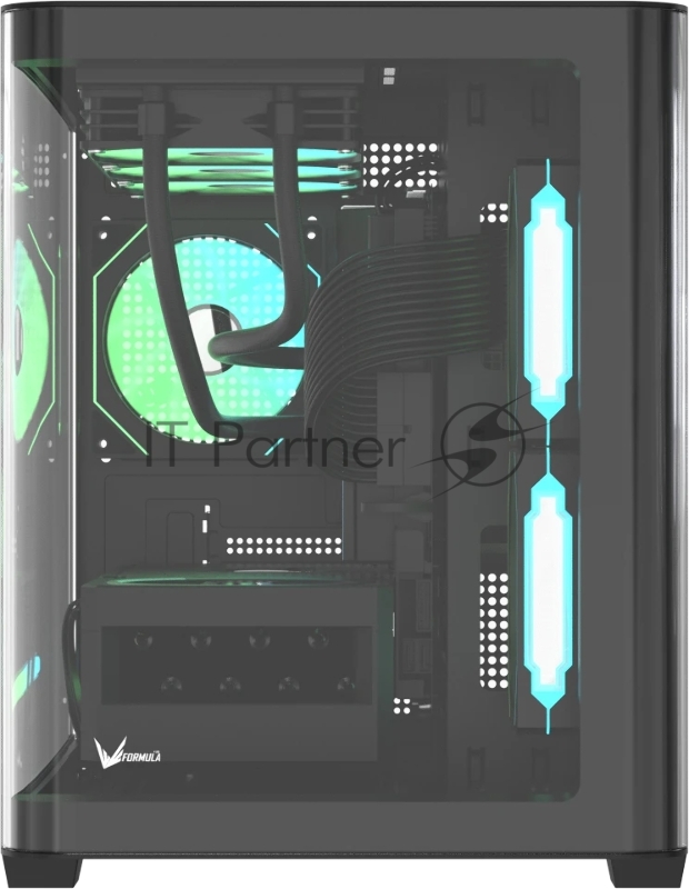 Корпус AeroCool / Formula Crystal U2M Floe черный без БП mATX 1xUSB3.0 1xUSB3.1 audio bott PSU