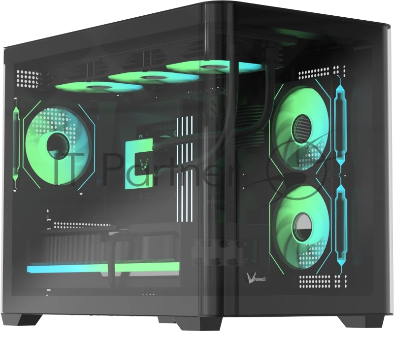 Корпус AeroCool / Formula Crystal U2M Floe черный без БП mATX 1xUSB3.0 1xUSB3.1 audio bott PSU