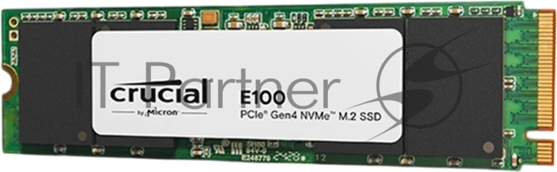 Твердотельный накопитель SSD M.2 Crucial 2.0Tb E100 <CT2000E100SSD8> (PCIe 4x4, up to 5000/4000MBs, 3D NAND, NVMe, 100TBW, 22х80mm)