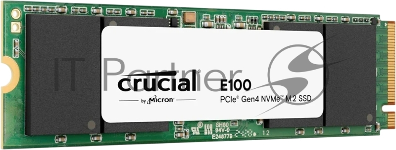 Твердотельный накопитель SSD M.2 Crucial 2.0Tb E100 <CT2000E100SSD8> (PCIe 4x4, up to 5000/4000MBs, 3D NAND, NVMe, 100TBW, 22х80mm)