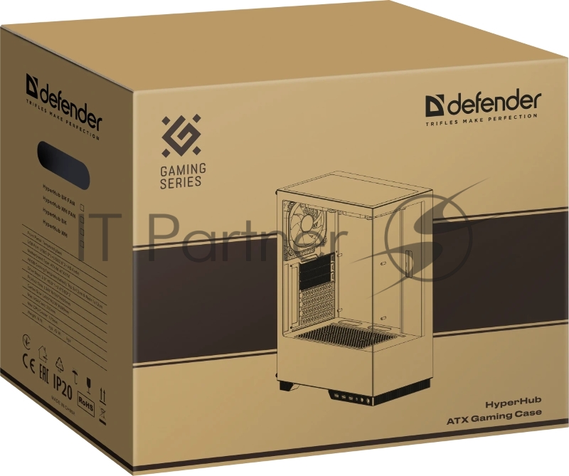Корпус компьютерный Defender HyperHub черный, ATX, USB3.0, w/o fans