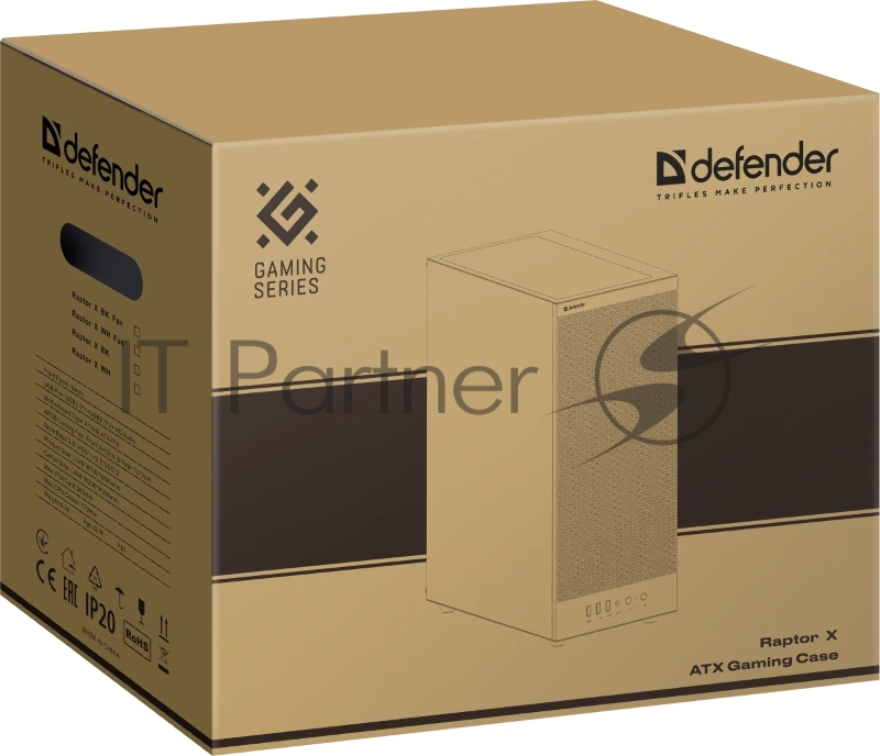 Корпус компьютерный Defender RaptorX черный, ATX, USB3.0, w/o fans