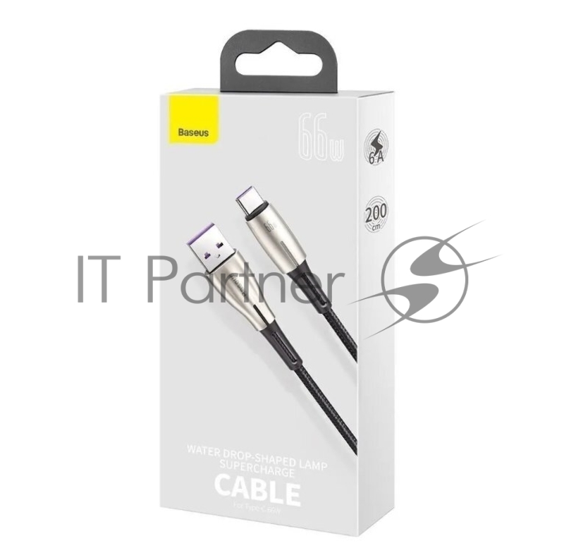 Кабель Baseus CATSD-N01 Water Drop-shaped Lamp Super Charge Cable USB to Type-C 66W 2m Black