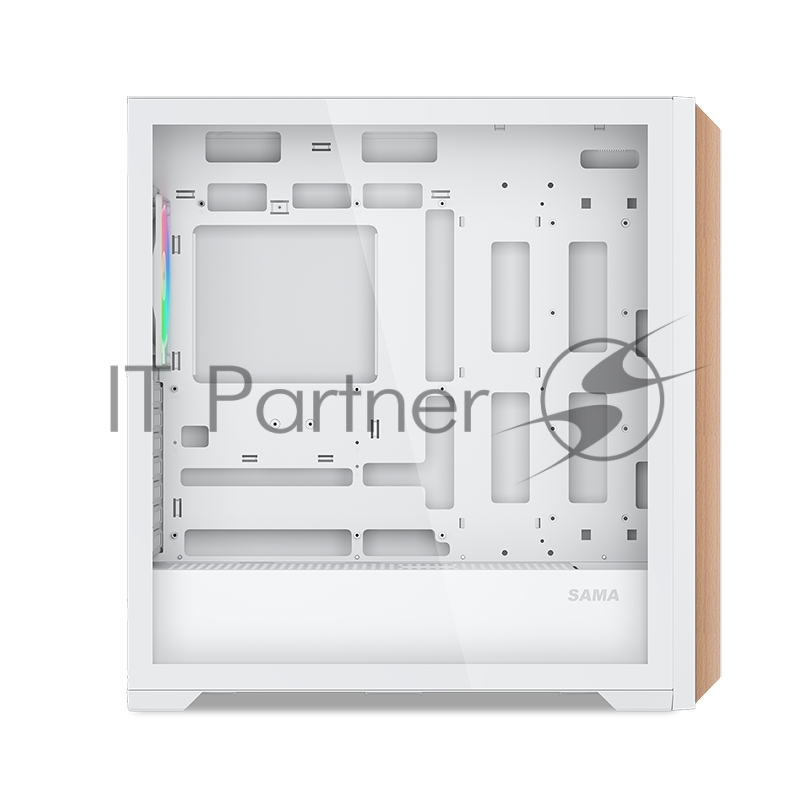 Корпус ПК без блока питания SAMA Z60 White, Midi-Tower, TG, 4x140mm ARGb, 2xUSB 3.0 + 1xUSB 3.1 Type-C, E-ATX, ATX, mATX, mITX White