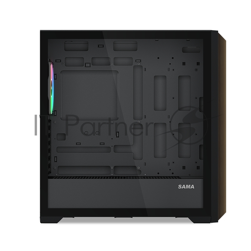 Корпус ПК без блока питания SAMA Z60 Black, Midi-Tower, TG, 4x140mm ARGb, 2xUSB 3.0 + 1xUSB 3.1 Type-C, E-ATX, ATX, mATX, mITX черный