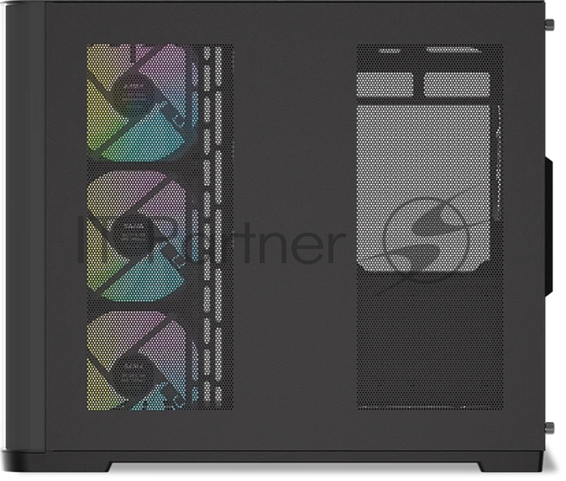 Корпус ПК без блока питания SAMA V60 Black, Midi-Tower, TG, 7x120mm ARGb, 2xUSB 3.0 + 1xUSB 3.1 Type-C, ATX, mATX, mITX черный