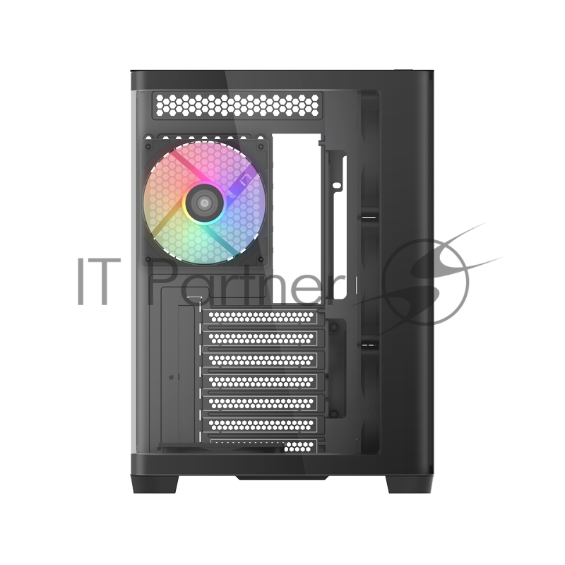 Корпус ПК без блока питания SAMA V60 Black, Midi-Tower, TG, 7x120mm ARGb, 2xUSB 3.0 + 1xUSB 3.1 Type-C, ATX, mATX, mITX черный