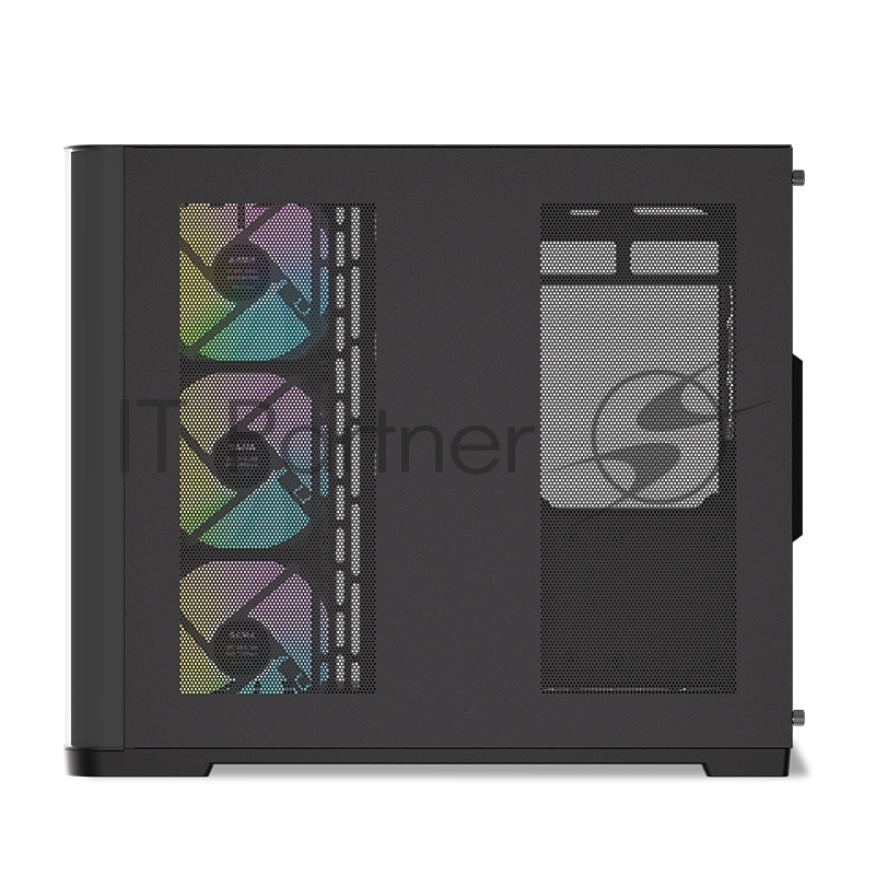 Корпус ПК без блока питания SAMA V60 Black, Midi-Tower, TG, 7x120mm ARGb, 2xUSB 3.0 + 1xUSB 3.1 Type-C, ATX, mATX, mITX черный