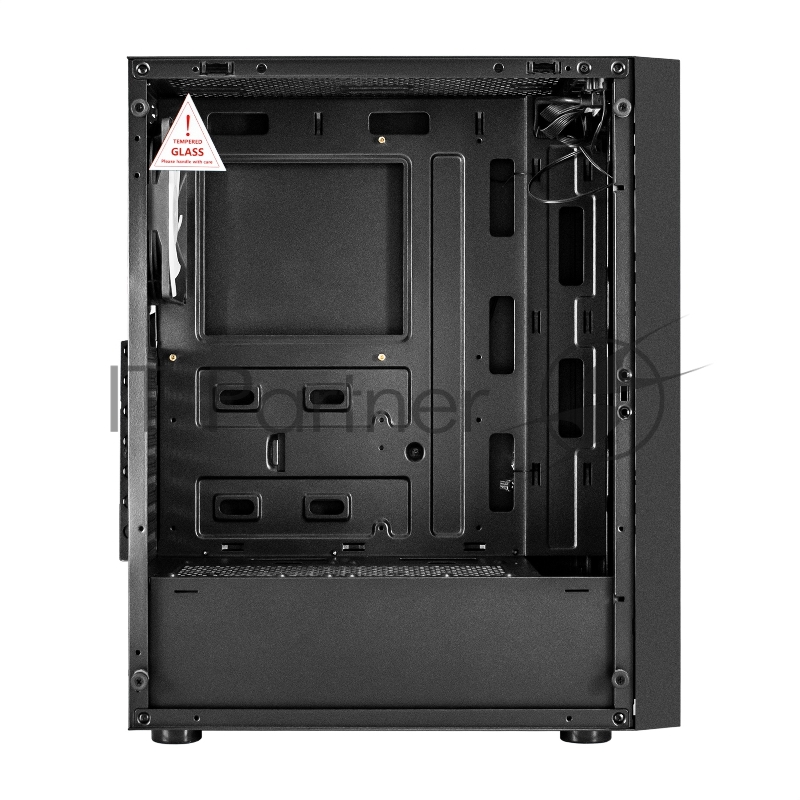 Корпус Miditower ExeGate EVO-9211 (ATX, без БП, с окном, 2*USB+1*USB3.0, HD аудио, черный, 1 вент. с RGB подсветкой)