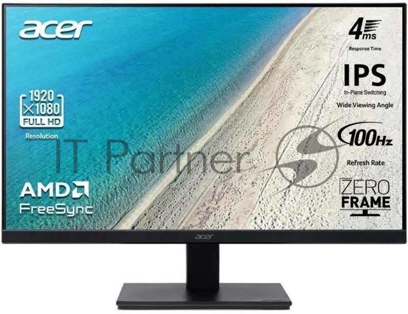 Монитор 21.5 Acer V227QE3bi IPS 1920x1080, 100 Гц, 4 мс, 16:9, 250 кд/м², HDMI 1.4, VGA, черный