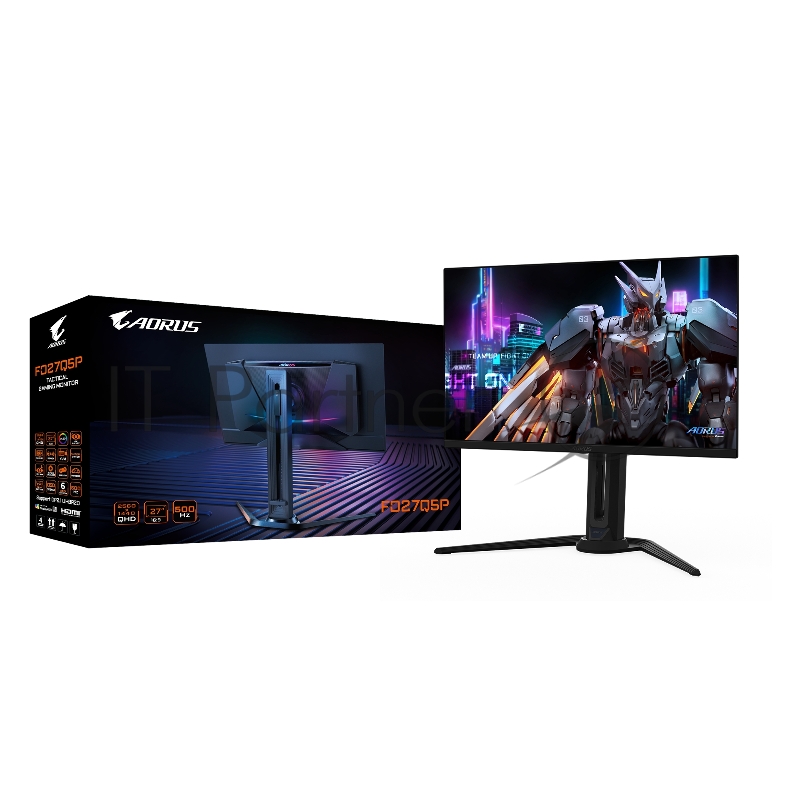 Монитор 27 Gigabyte AORUS FO27Q5P EK Black (QD-OLED, 2560×1440, 500Hz, 300 cd/m, 1,5M:1, 2xHDMI 2.1, DP 2.1 UHBR20, 1x MiniDP 2.1 UHBR20, DP 1.4 (HBR3) выход 3xUSB 3.2, USB Type-C)