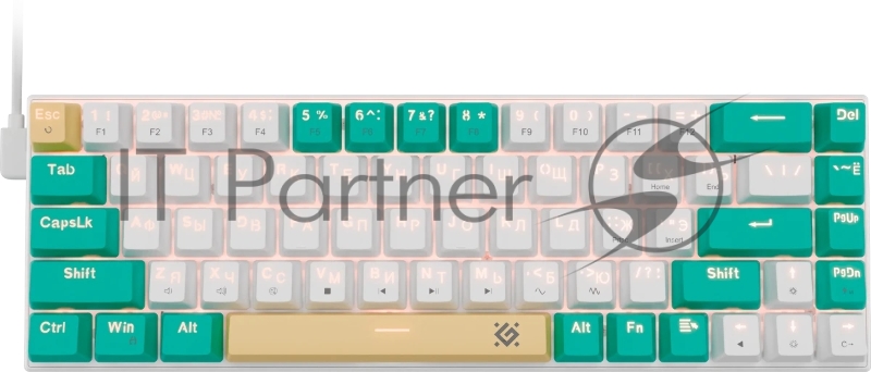 Клавиатура DEFENDER (45084) Vexx Pro GK-084 RU , белый/зеленый, механическая