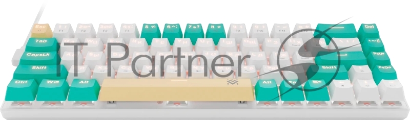 Клавиатура DEFENDER (45084) Vexx Pro GK-084 RU , белый/зеленый, механическая