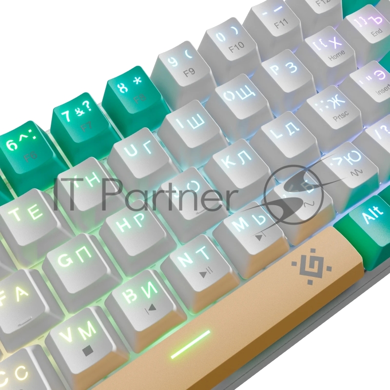 Клавиатура DEFENDER (45084) Vexx Pro GK-084 RU , белый/зеленый, механическая