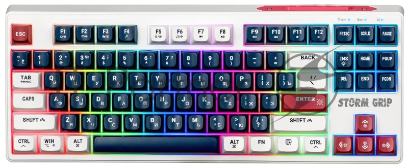Клавиатура DEFENDER (45188) Storm Grip GK-188 RU,белый/синий