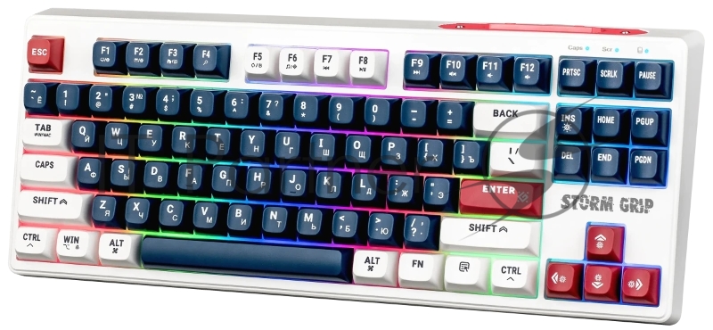 Клавиатура DEFENDER (45188) Storm Grip GK-188 RU,белый/синий