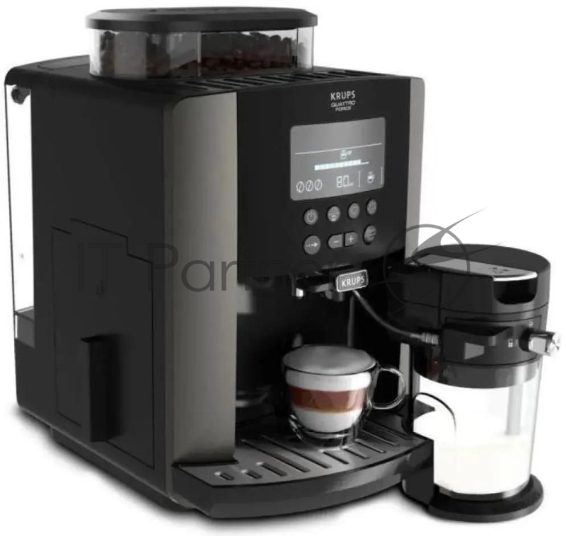 Кофемашина Krups Arabica Latte EA819E10 1450Вт черный/коричневый