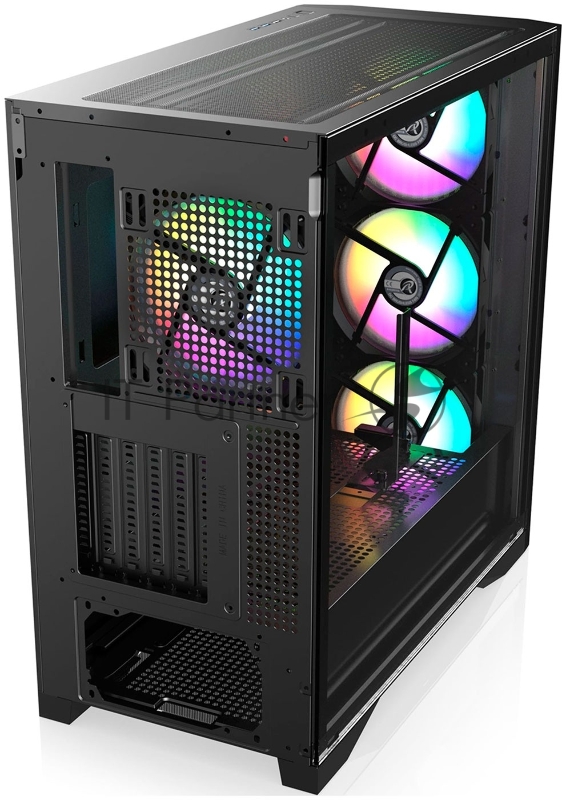 Корпус без блока питания/ Case Raijintek AGOS MAX-MS4, Midi-Tower, TG, 4x140mm ARGB, 2xUSB 3.0 + 1xUSB Type-C, E-ATX, ATX, mATX, mITX Black