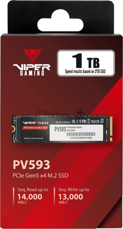 Накопитель SSD M.2 PCIE 1TB 2280 NVMe PV593P1TBM28H PATRIOT