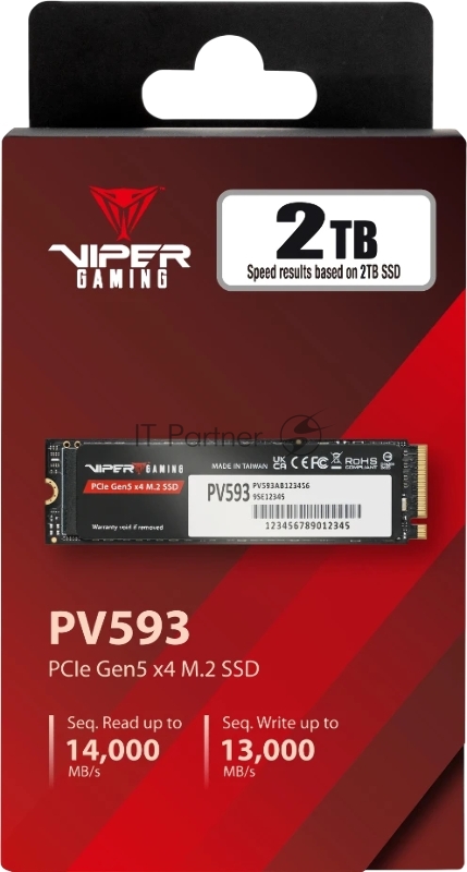 Накопитель SSD M.2 PCIE 2TB 2280 NVMe PV593P2TBM28H PATRIOT