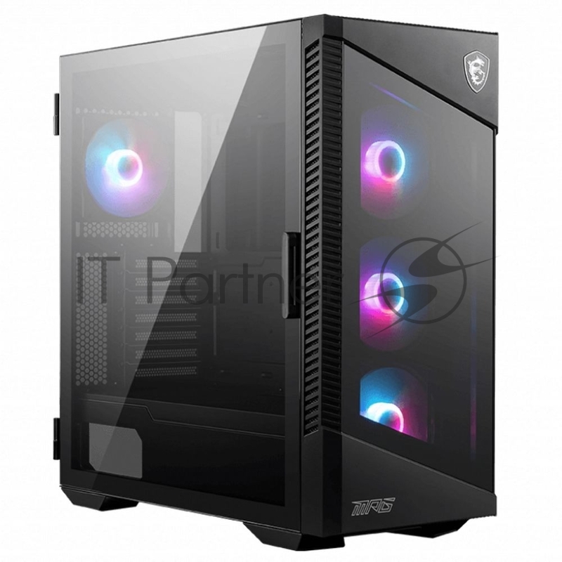 Компьютерный корпус без блока питания Case MSI MPG VELOX 100R, Midi-Tower, TG, 4x120mm ARGB, 2xUSB 3.2, 1xUSB 3.2 Type-C, ATX, mATX, mITX Black
