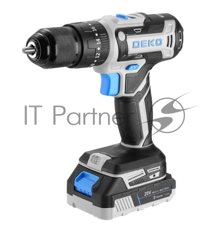 Дрель-шуруповерт аккумуляторная ударная DEKO DKCID20FU-Li, 20В, 1x2.0Ач (083-1119)