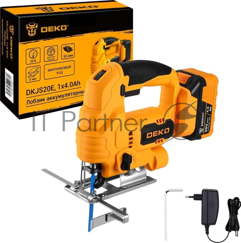Лобзик аккумуляторный DEKO DKJS20E, 20В, 1x4.0Ач